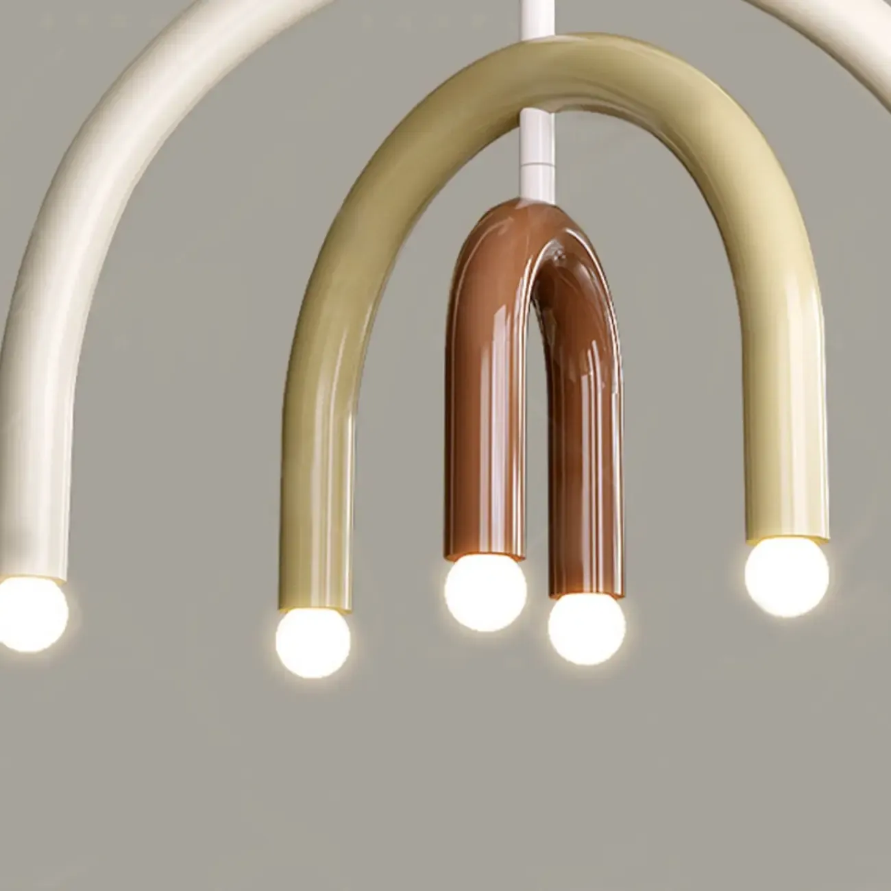 Modern 6-Light LED Chandelier  with Rainbow Shape Design