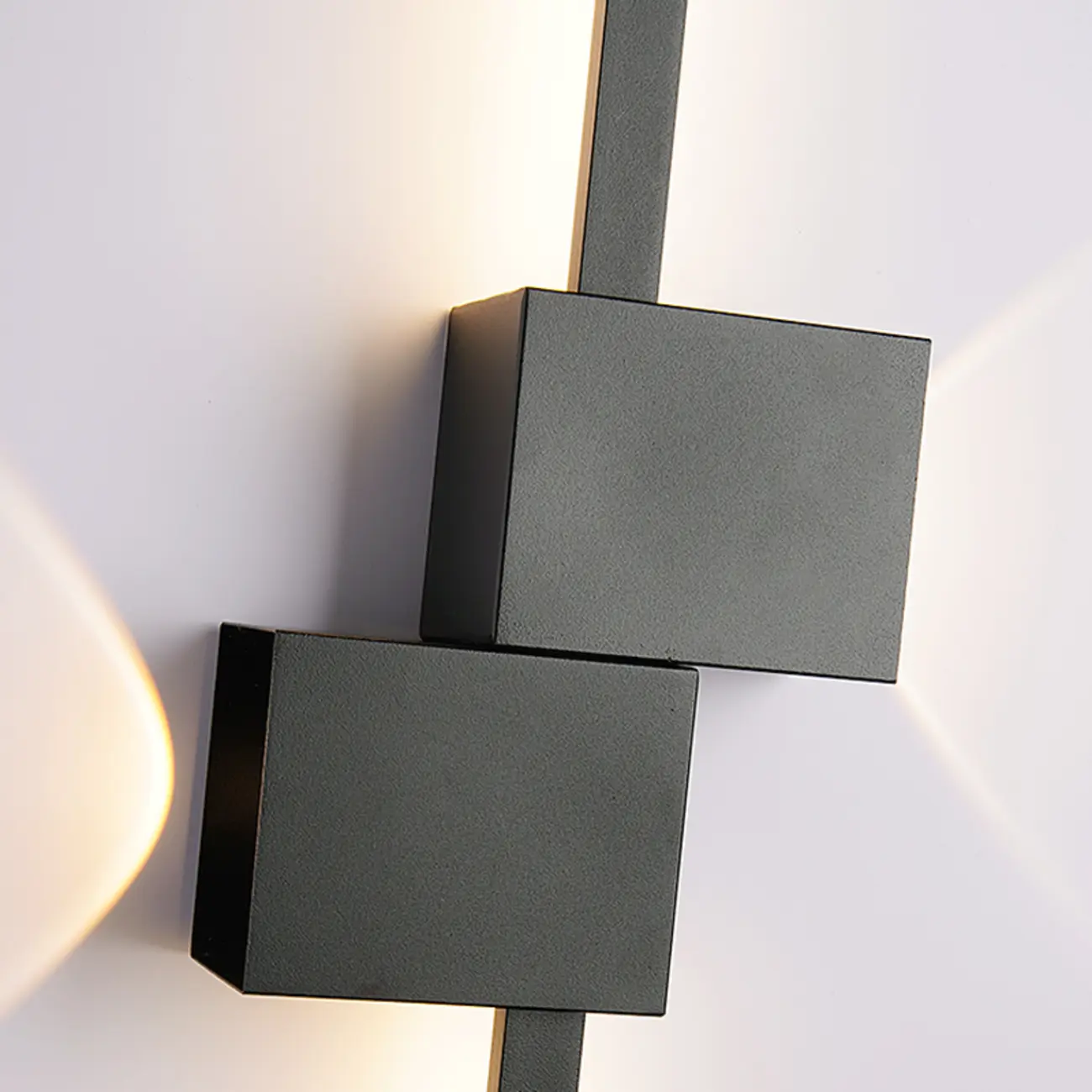 Large Stylish Black Geometric LED 4-Light Wall Sconce