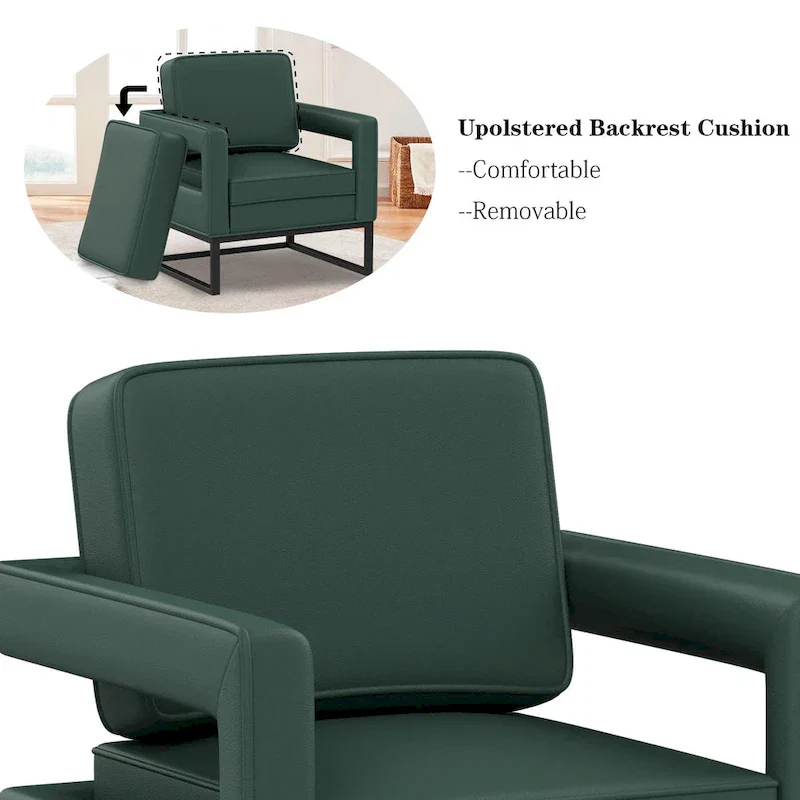 Modern Arm Accent Chair, Mid Century Living Room Chair Upholstered Lounge Chair