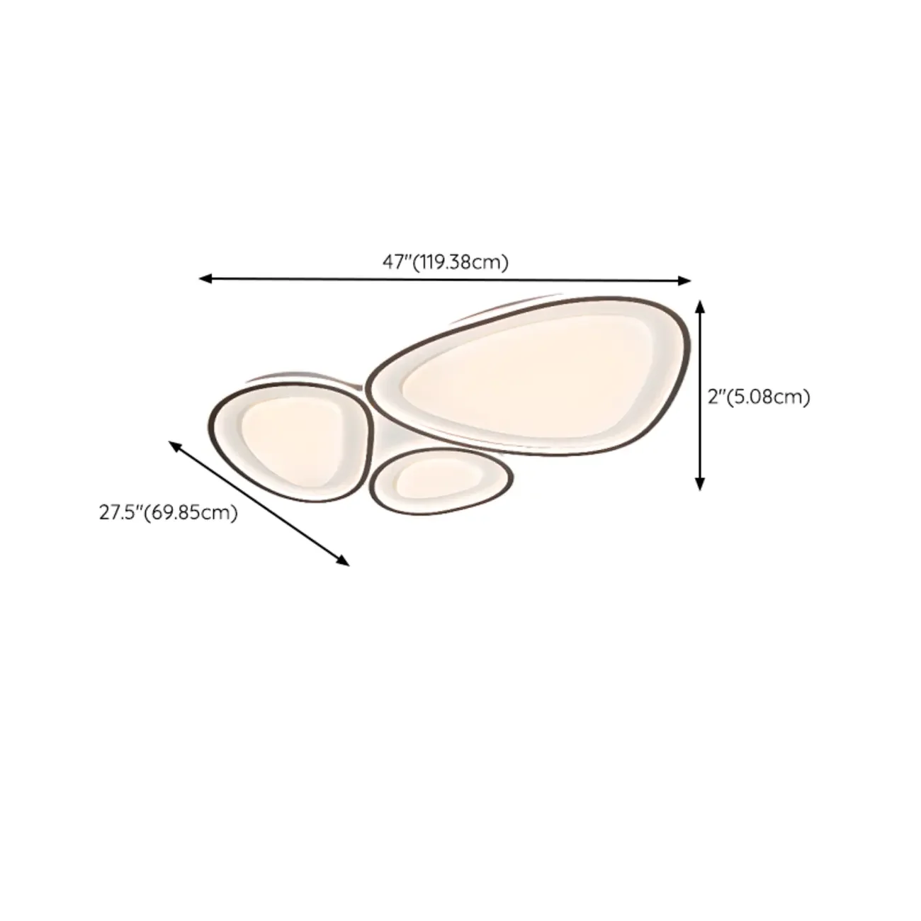 Modern Black-White Flush Ceiling Light with 3 Gear Dimming