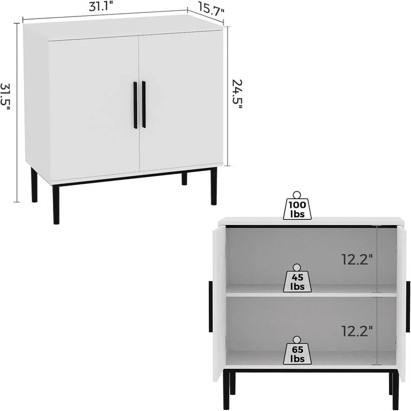 Modern Buffet Cabinet - 15.7D x 31.1W x 31.5H