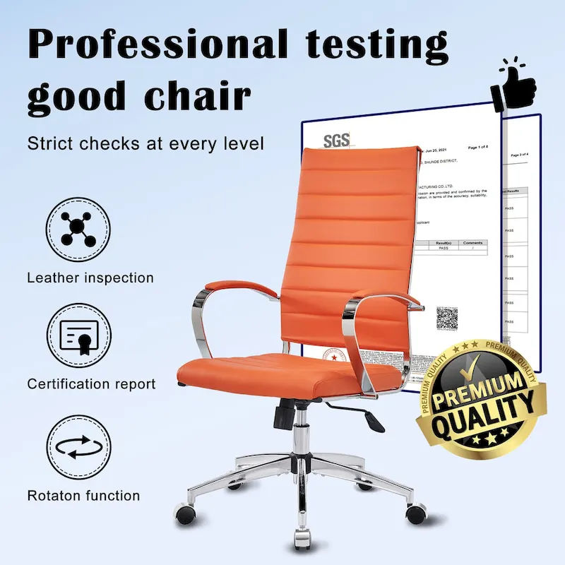 CAROCC Ribbed Computer Office Chair Adjustable Swivel High Back Desk Chair