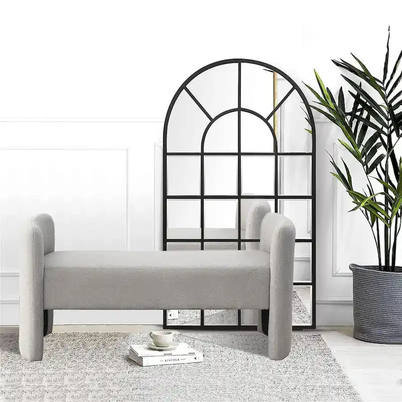 GDFStudio - Harper H-Frame Polyester Upholstered Bench with Modern Versatile Design