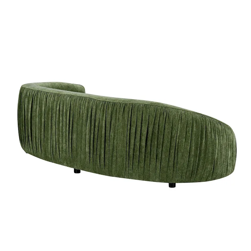 Modern Curved Shaped Sofa Upholstered 4-Seat Fabric Sofa Couch