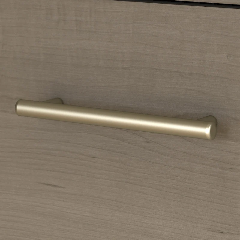 Somerset 72W L Shaped Desk with Hutch, Cabinet and Bookcase in Gray