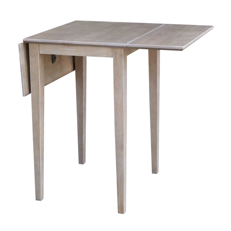 Small Dual Drop Leaf Table with Two Chairs, Washed Gray Taupe