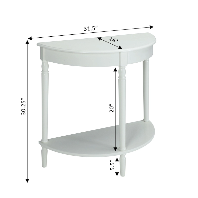 Convenience Concepts French Country Half-Round Entryway Table with Shelf