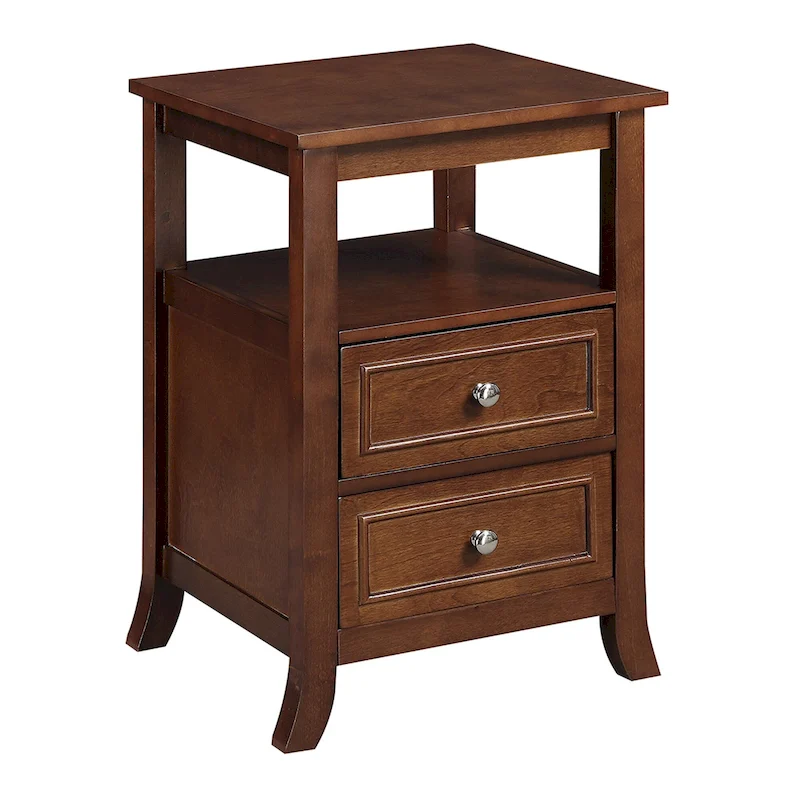 Convenience Concepts Melbourne 2 Drawer End Table with Shelf