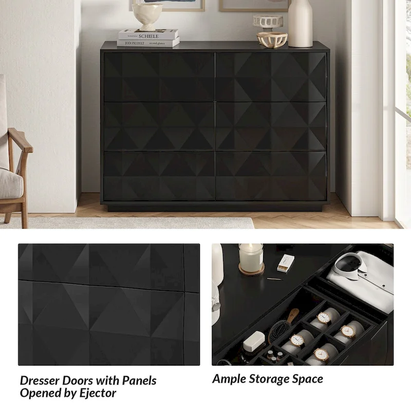 Linus Modern 6-Drawer Dresser by HULALA HOME