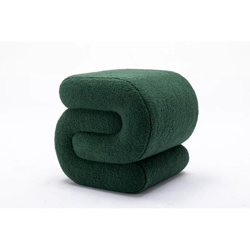 Modern S-shape Fabric Ottoman Makeup Stool Footstool