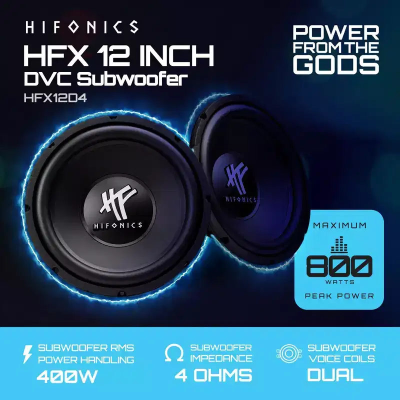 Hifonics 12 800 Watt 4 Ohm DVC Car Audio Subwoofer Power Bass Sub (6 Pack)