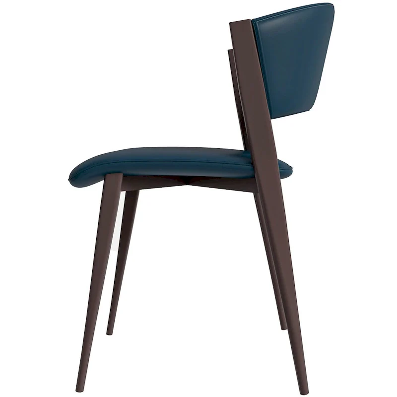 Dining Chair - Black Leather - Metal Legs
