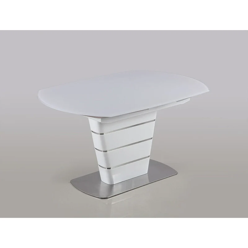 White Starphire Glass 5-Piece Dining Set - Modern Style