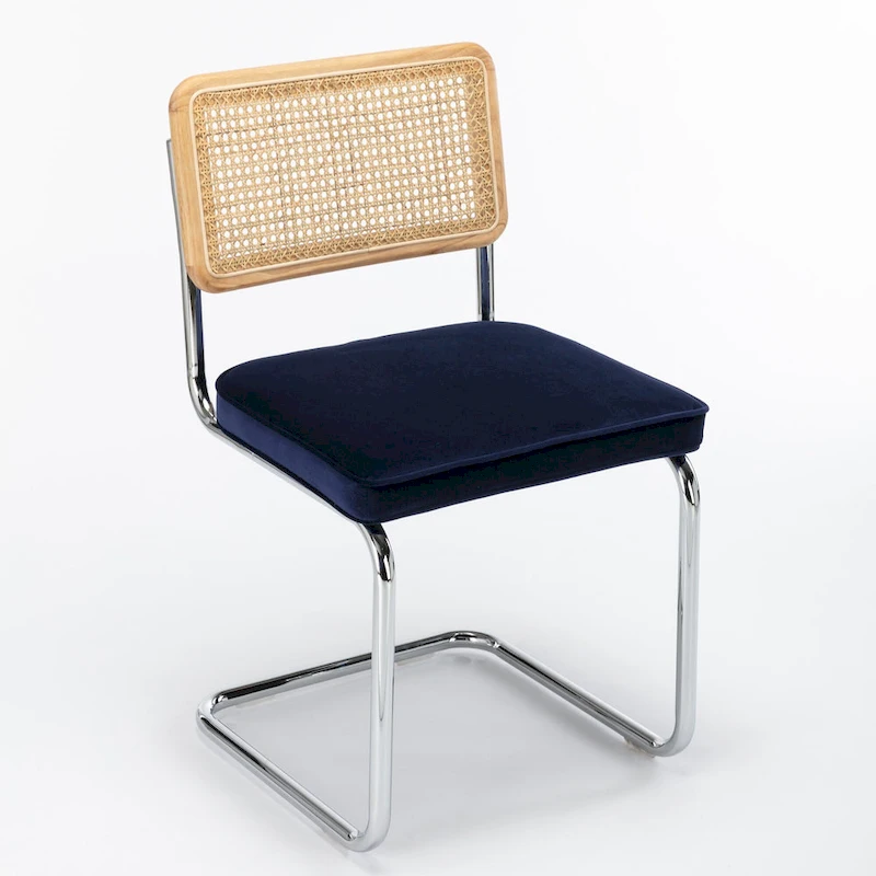 Latham Cane Back Velvet Side Chair (Set of 2)