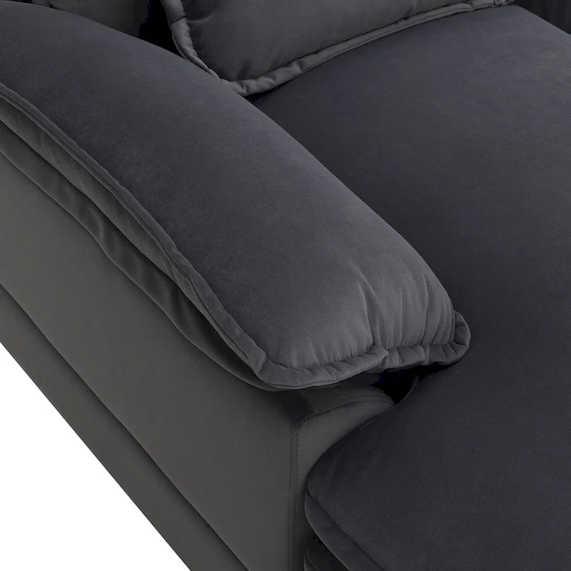 Modern Upholstered 6-Seat Modular U-Shaped Sleeper Sectional Sofa