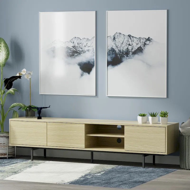 Glenwillow Home Atlas 78 x 20 Lowboy Mid-Century Modern TV Stand Console