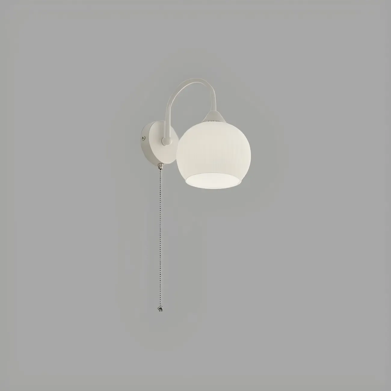 Dome-Shape White Wall Sconce with White Glass Shade