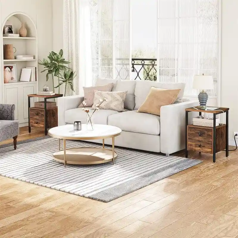 End Table with Charging Station - Multiple Colors