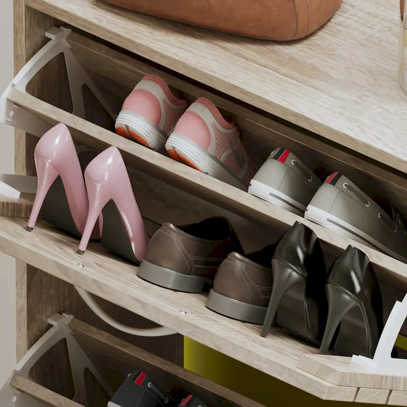 FUFU&GAGA 2 Tiers Shoe Rack Cabinet Shoe Cabinet Space-Saving