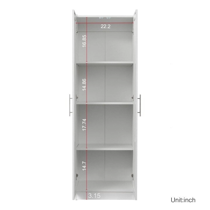 High Wardrobe/Armoires with 3 Shelves