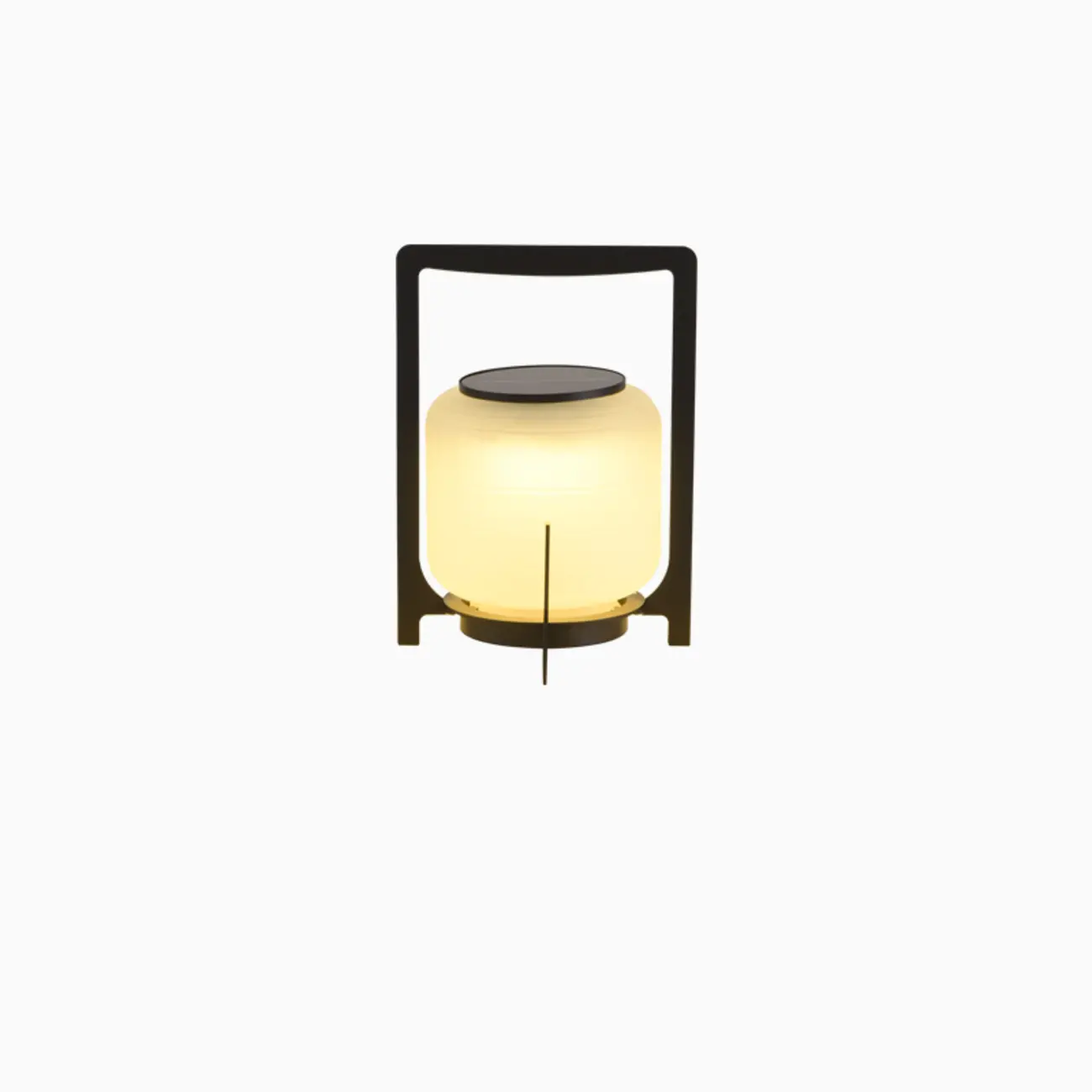 Portable Drum Solar Black Outdoor Post Lights