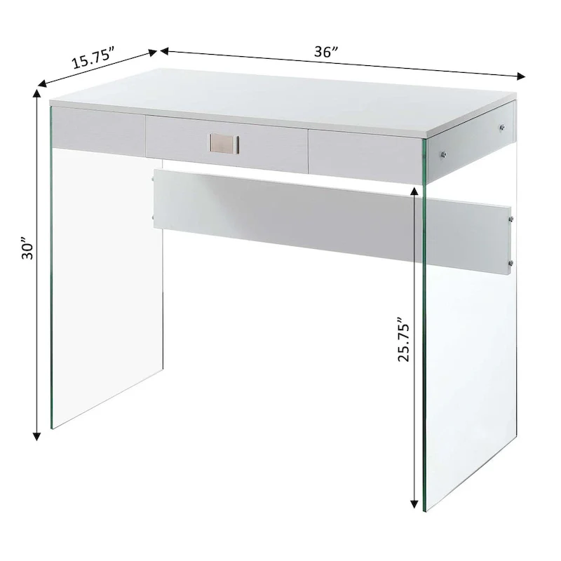 Convenience Concepts SoHo 1 Drawer Glass 36 Desk