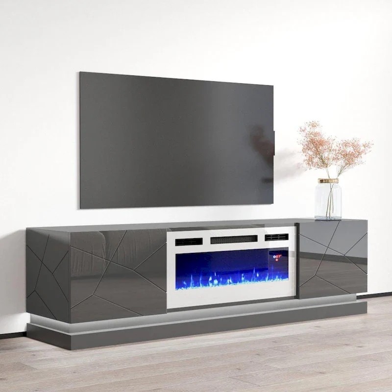 Shu WH-EF Electric Fireplace 71 TV Stand