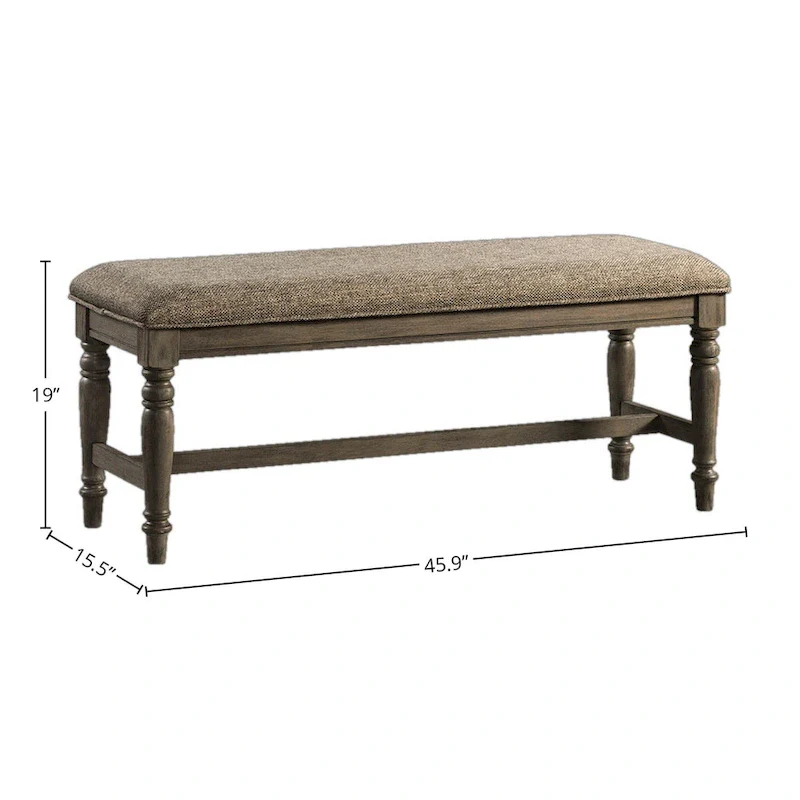 46-Inch Wide Backless Dining Bench with Cushion