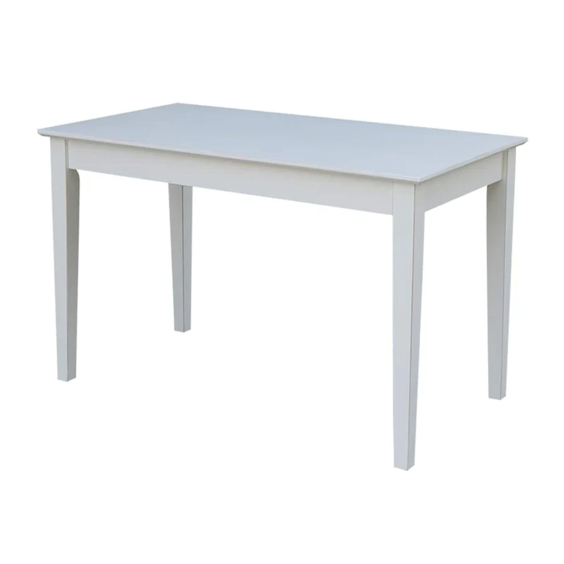 Solid Parawood Writing Desk with Drawer – Unfinished / Espresso / Beach White / Washed Gray Taupe