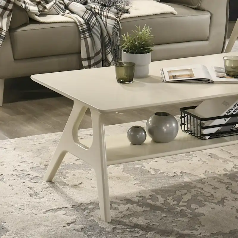 Mid-Century Modern Wood 3-Piece Coffee Table Set