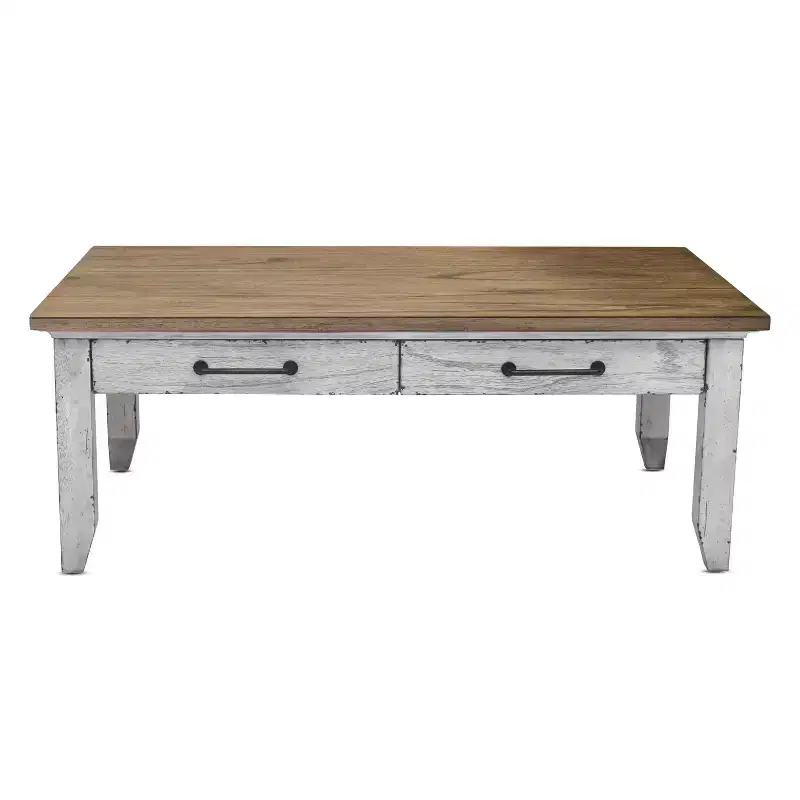 Bear Creek Cocktail Table Ivory/Light Brown - Steve Silver Co.