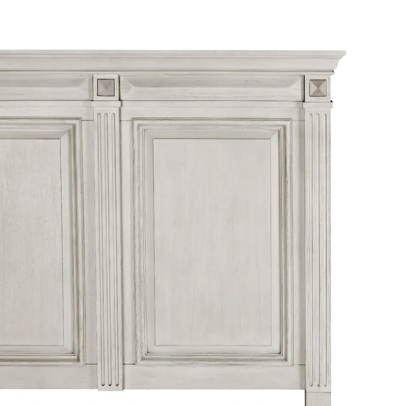 Roundhill Furniture Renova Distressed Parchment Wood Panel Bed