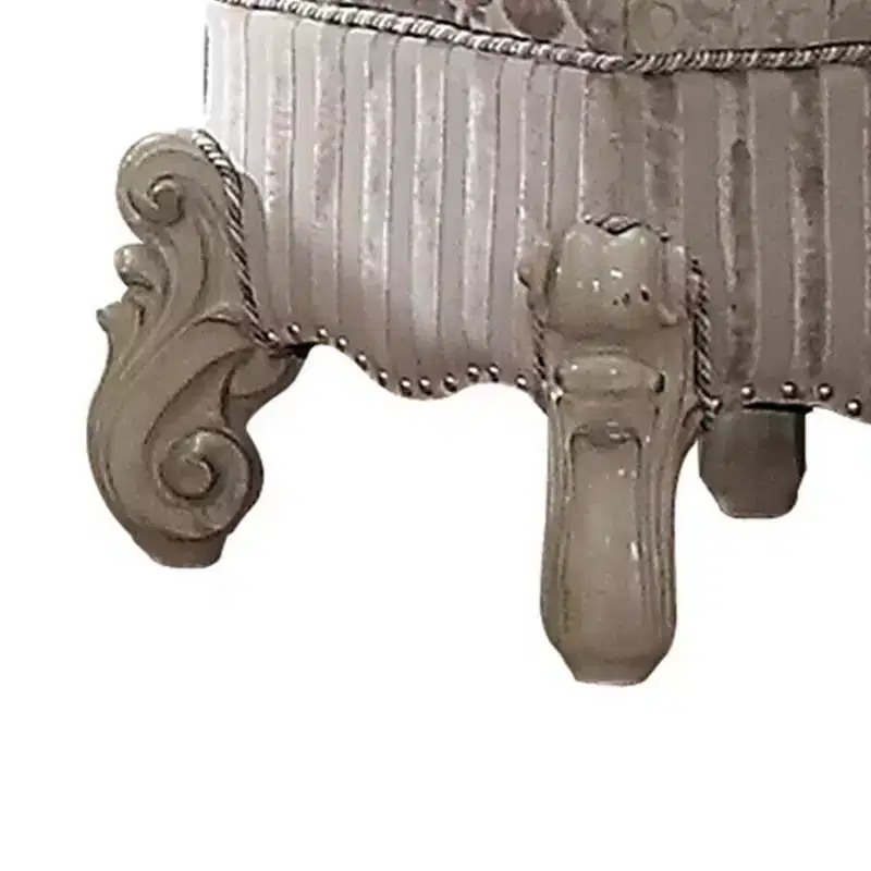 Acme Furniture Versailles Accent Chair Ivory Fabric/Bone White Finish
