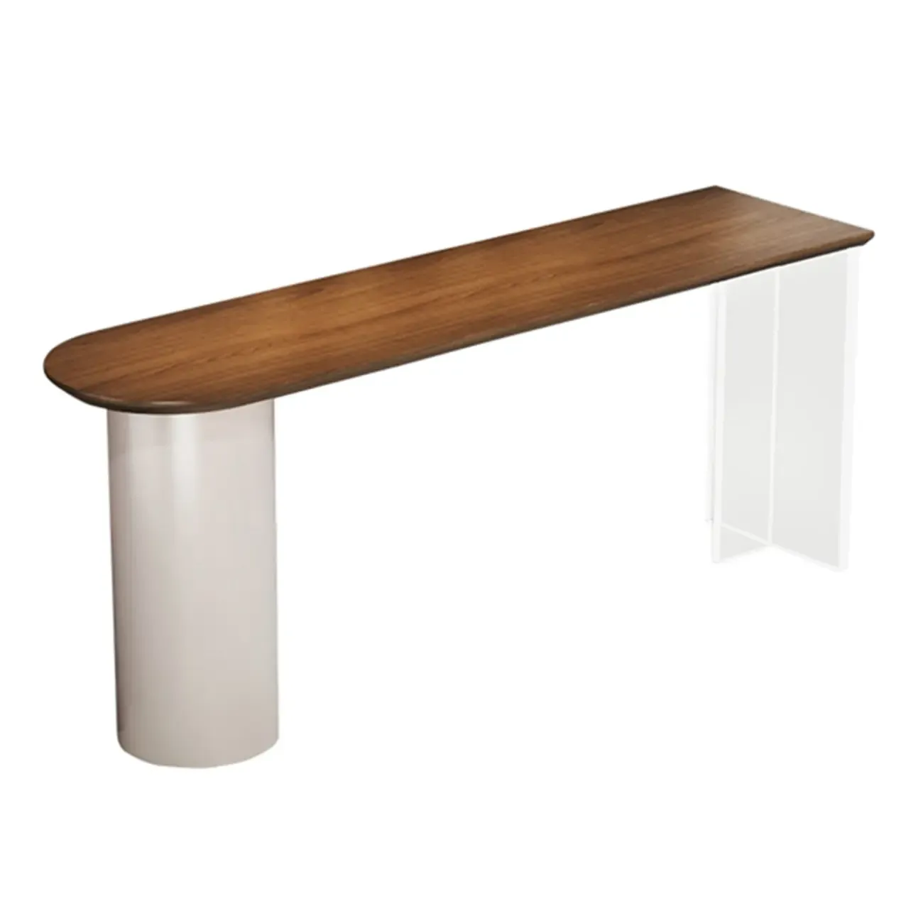 Modern Pine Wood Pub Table with Acrylic Base for Office