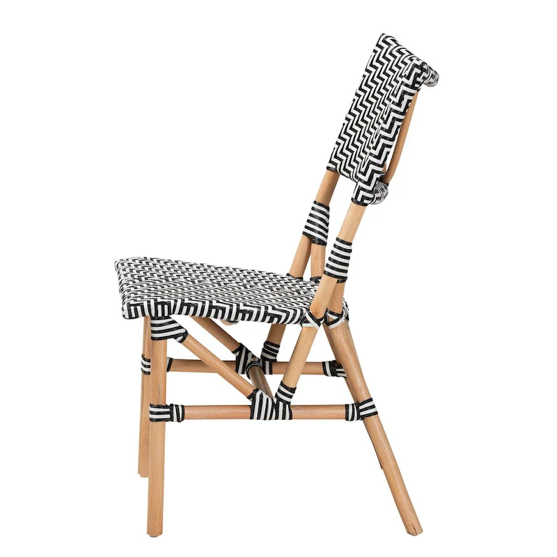 Wagner Modern French styled Natural Rattan Bistro Chair with Weaving