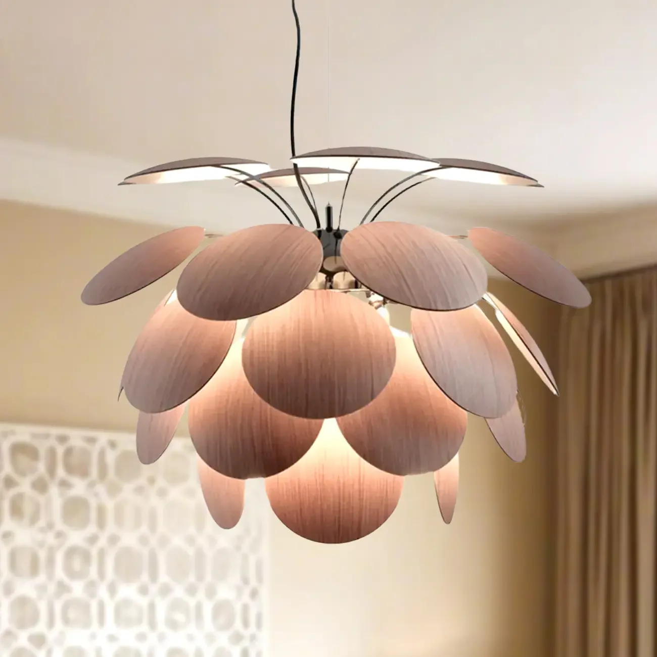 5 Tiers Modern Chandelier with Adjustable Metal Structure