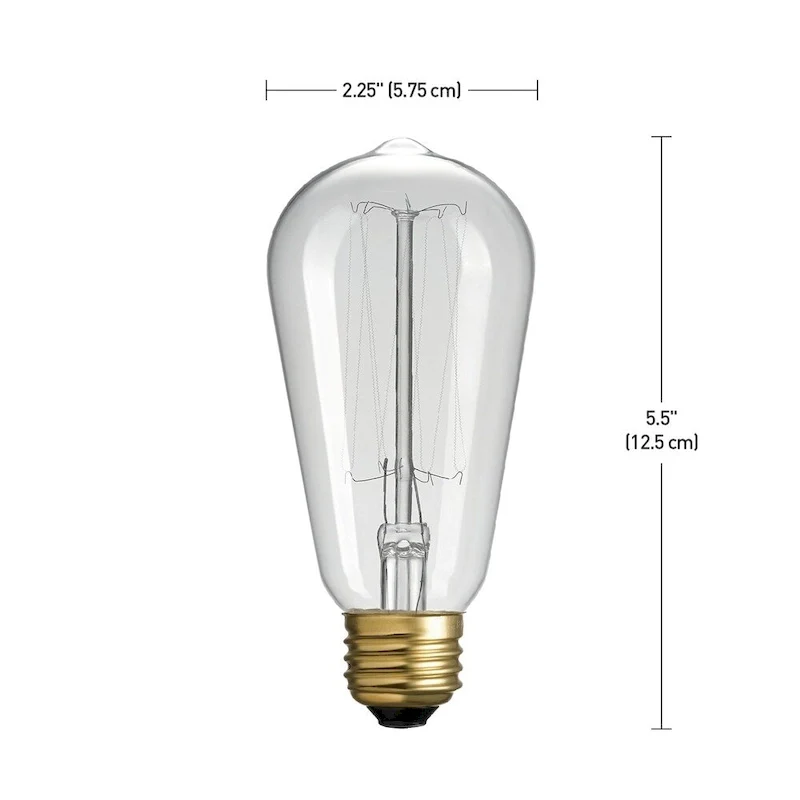 60-Watt S60 Squirrel Cage Incandescent Filament Light Bulb - White