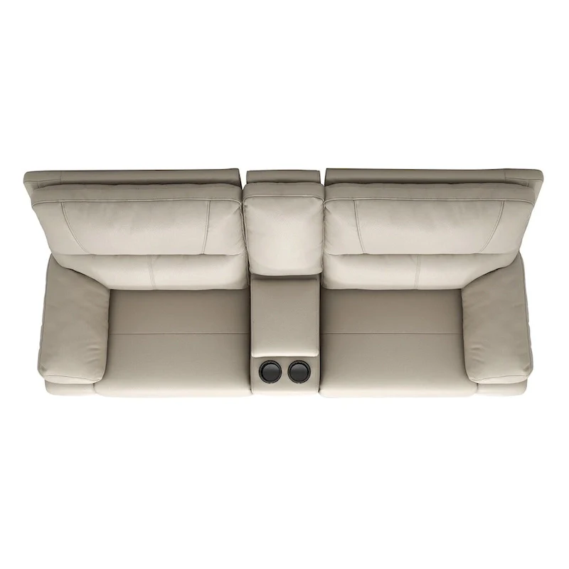Leather Power Reclining Loveseat with Console and Cup Holders