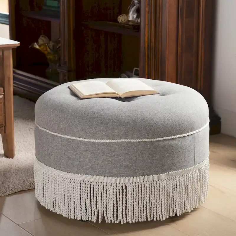 Yolanda 24 Upholstered Round Accent Ottoman