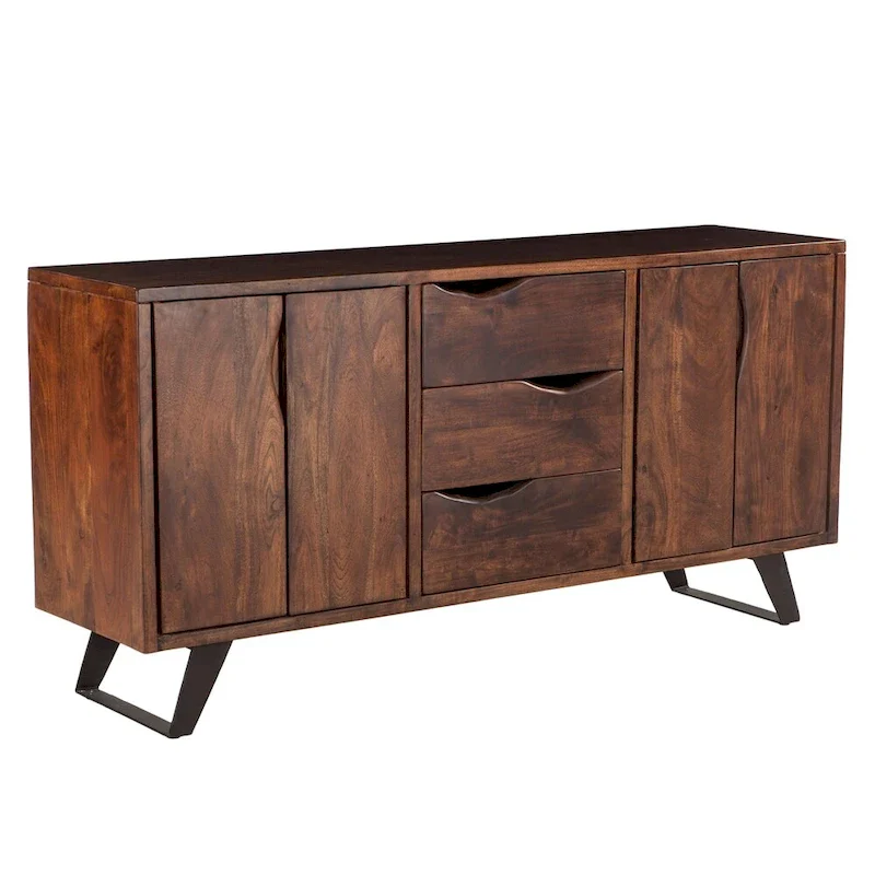 Nottingham 68-Inch Acacia Wood Sideboard in Walnut Finish