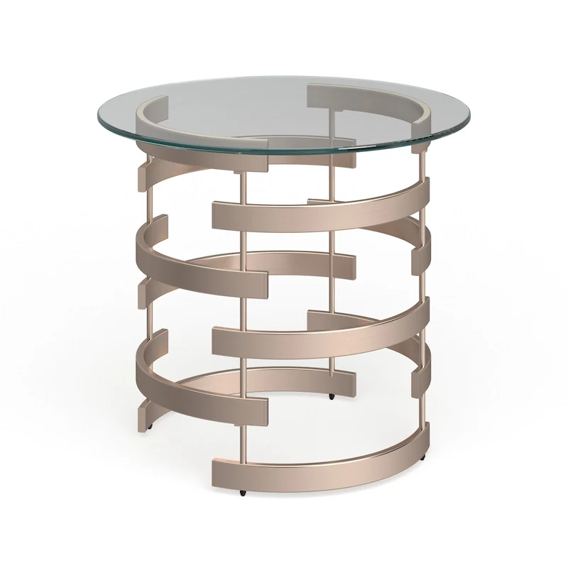 SEI Furniture Grant Champagne Metal Side Table