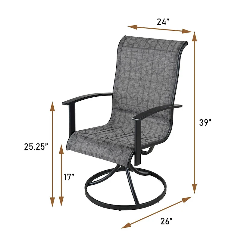 Teslin Iron Frame Swivel Dining Chair (Set of 2)