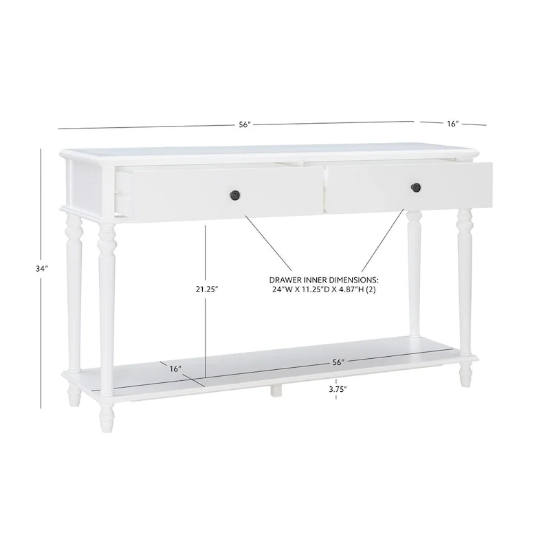 Jowin White Wood Console Table