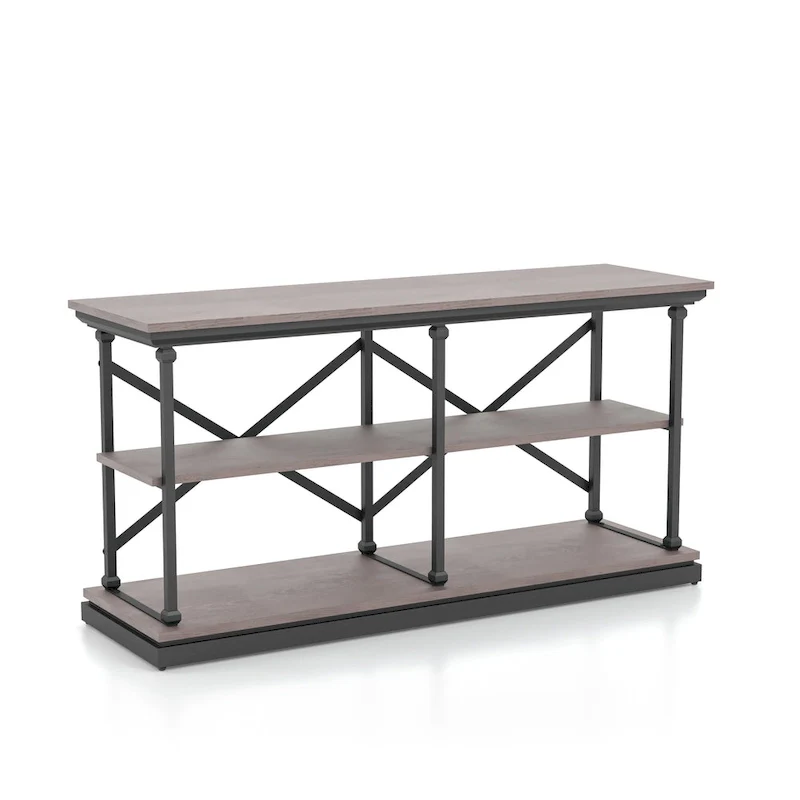 Marcin Transitional 59-inch Steel 2-Shelf Console Table by Furniture of America
