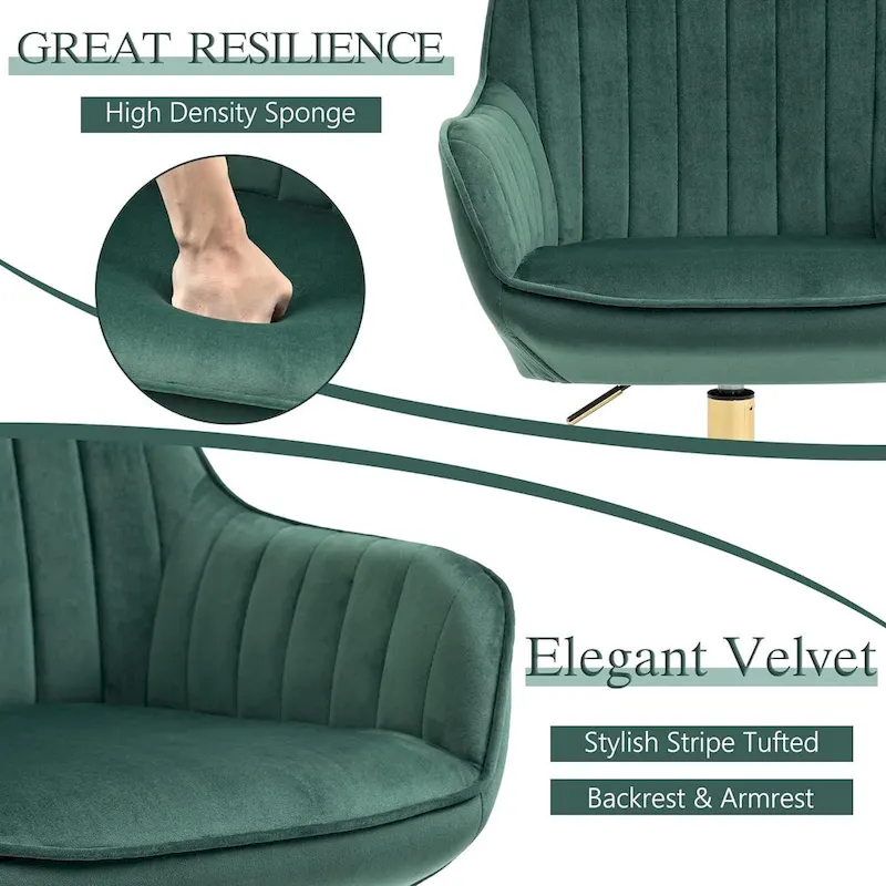 Howtai Swivel Home Office Chair with Rollers