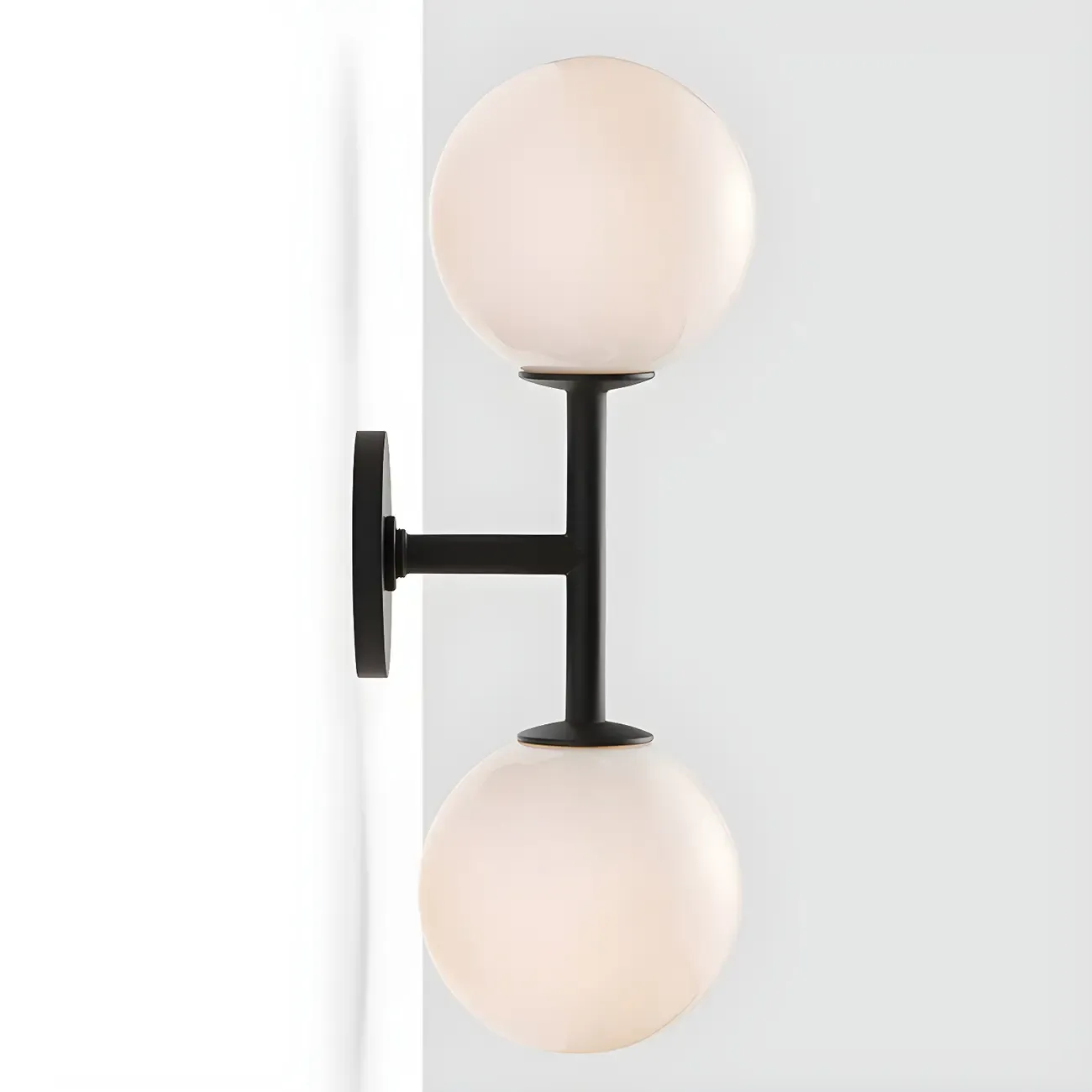 Modern 2-Light Up Down Globe Glass Vanity Light