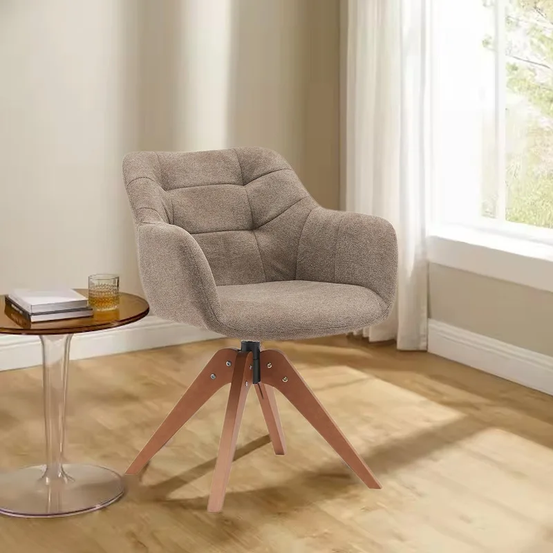 Suede Swivel Armchair Office Accent Arm Chair