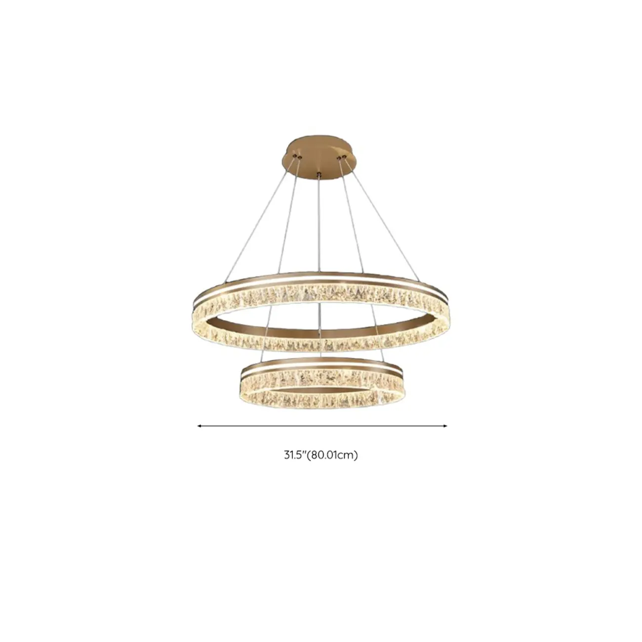 Modern LED Gold Circular Metal Chandelier
