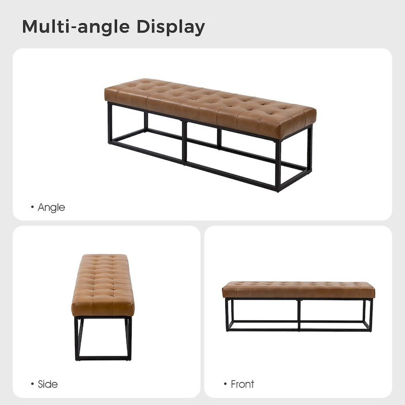 Alicia Classic Genuine Leather Durable Easy Suitable Bedroom Bench by HULALA HOME