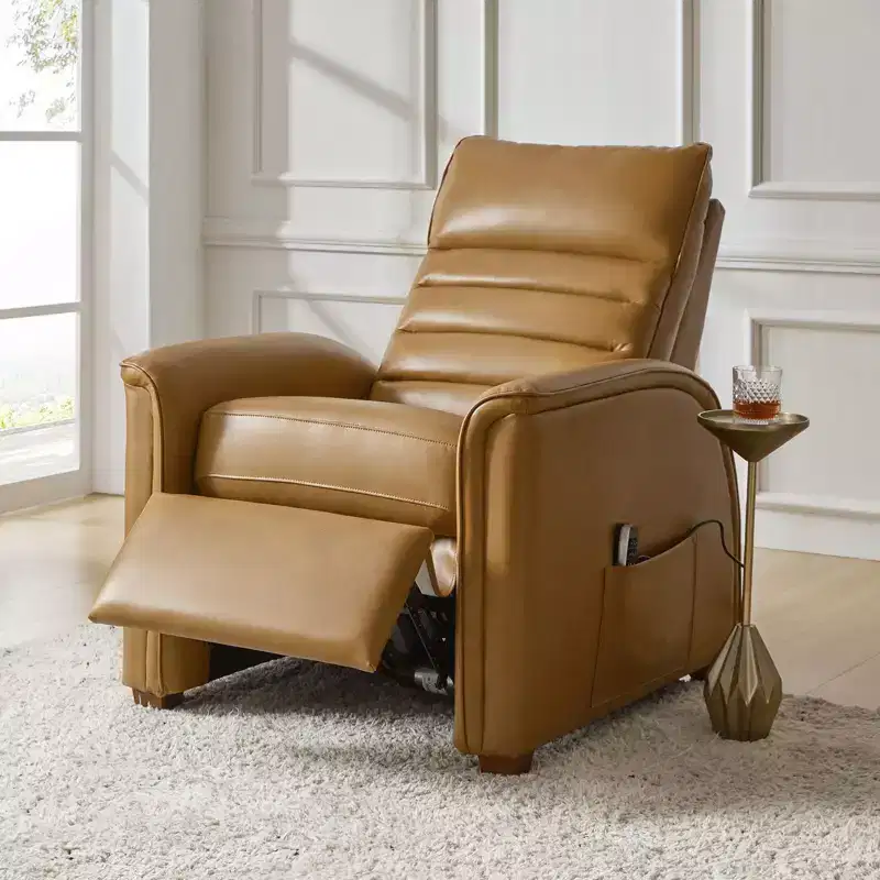 Alfredo Genuine Leather Power Zero Gravity Recliner with Adjustable Headrest|HULALA HOME